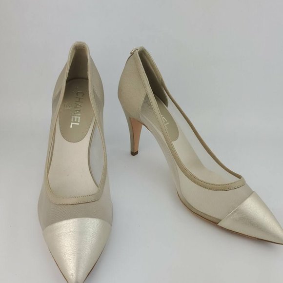Chanel Metallic Mesh Leather Pump CHANEL - Picture 9 of 13